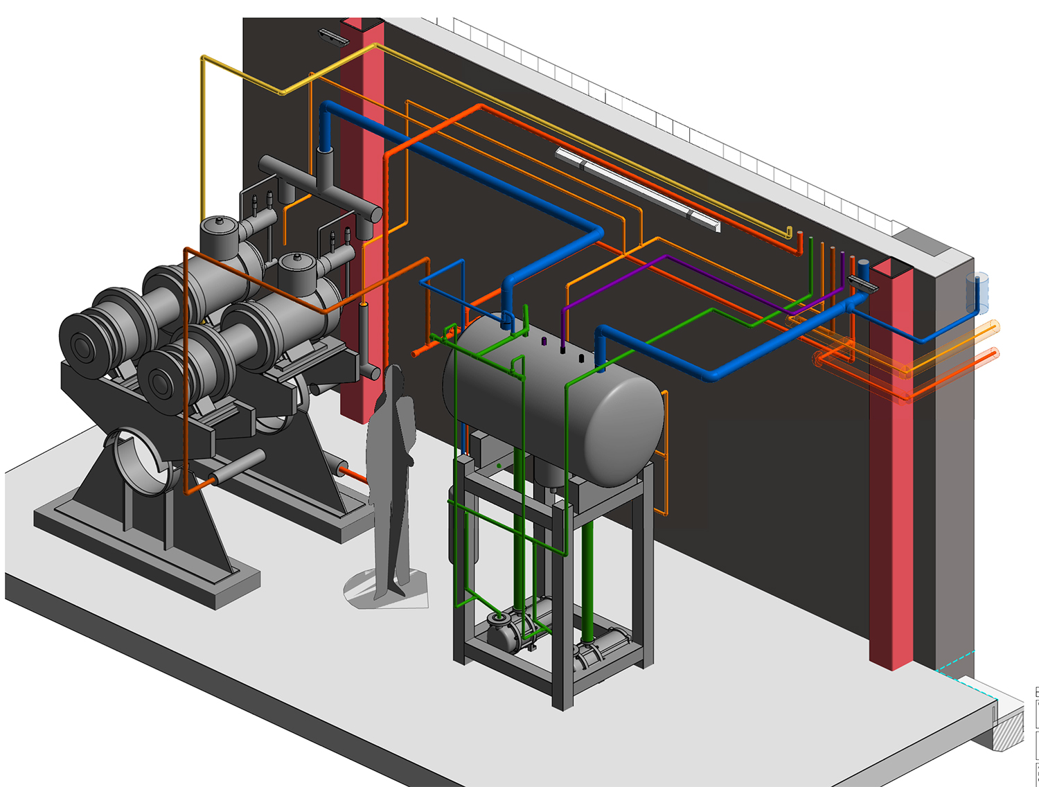Cámara frigorífica sala de máquinas BIM